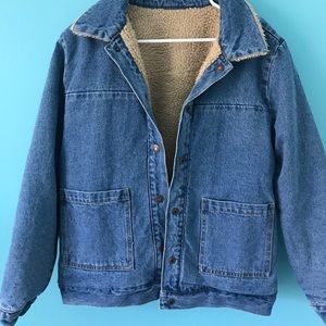 Reversible denim/teddy bear jacket